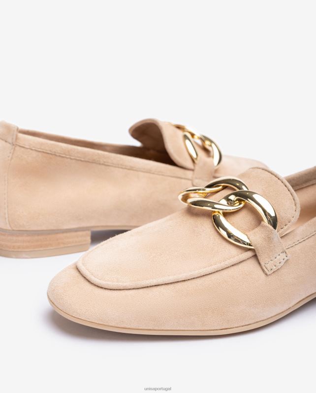 Unisa mocassim com uma corrente mulheres 6V2Z6615 bege
