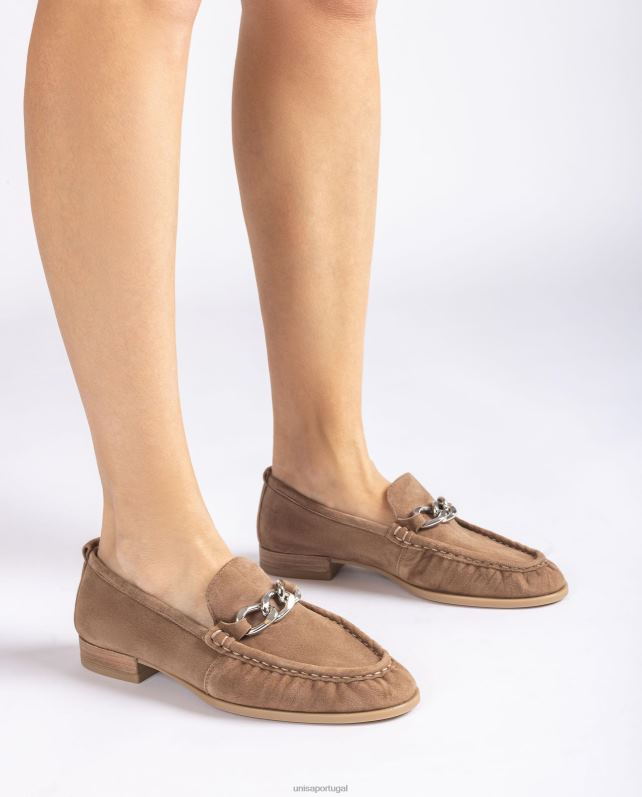 Unisa mocassim com uma corrente mulheres 6V2Z6617 gracioso