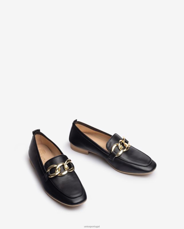 Unisa mocassim com uma corrente mulheres 6V2Z6619 preto