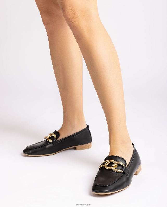 Unisa mocassim com uma corrente mulheres 6V2Z6619 preto