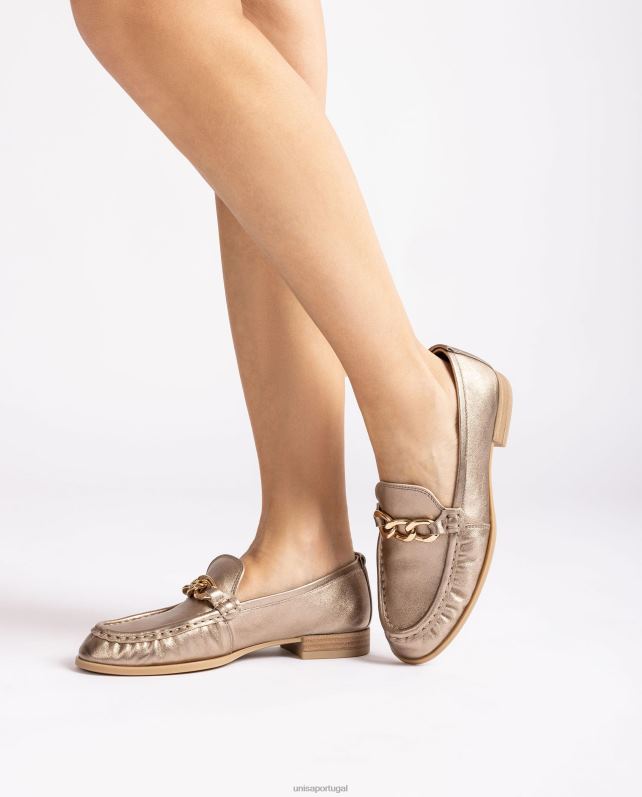 Unisa mocassim com uma corrente mulheres 6V2Z6620 moda