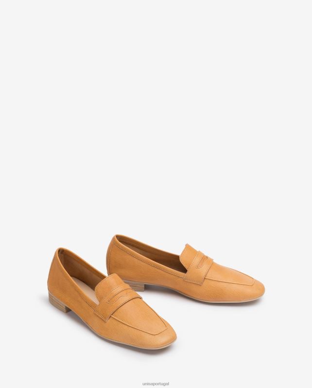 Unisa mocassins de couro mulheres 6V2Z6598 marrom