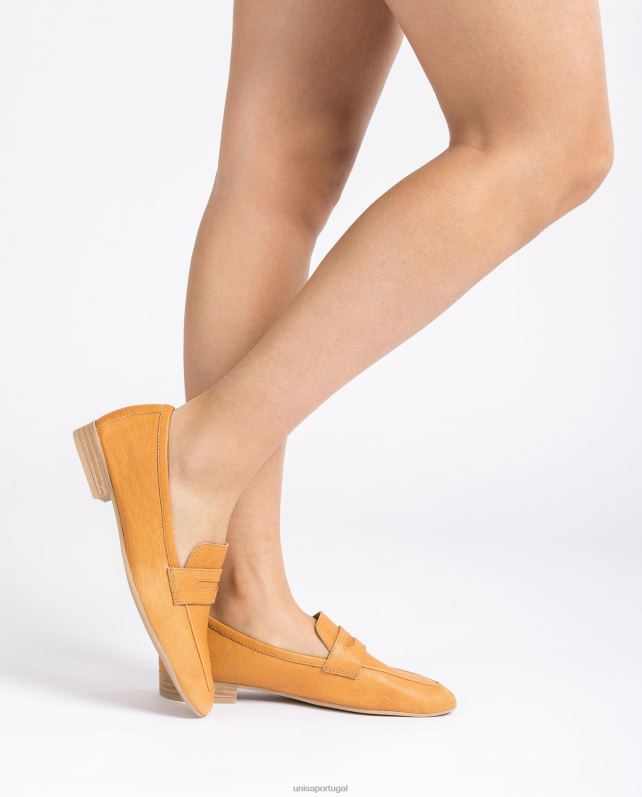Unisa mocassins de couro mulheres 6V2Z6598 marrom