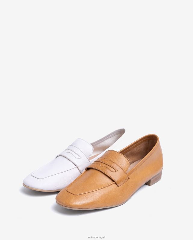 Unisa mocassins de couro mulheres 6V2Z6598 marrom