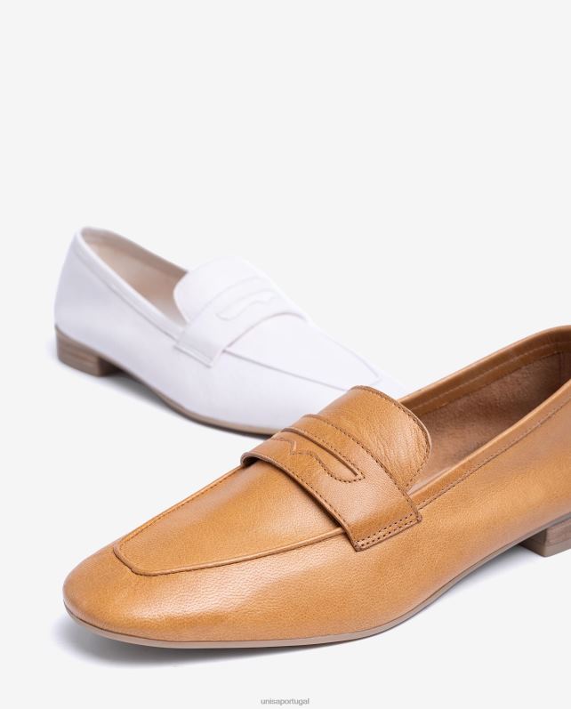 Unisa mocassins de couro mulheres 6V2Z6598 marrom