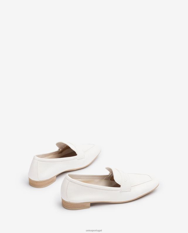 Unisa mocassins de couro mulheres 6V2Z6618 branco