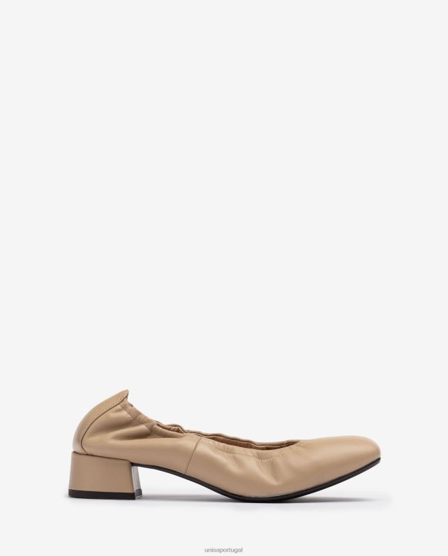 Unisa sapato com guarnição franzida mulheres 6V2Z61296 bege