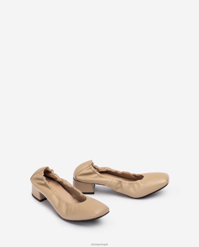 Unisa sapato com guarnição franzida mulheres 6V2Z61296 bege