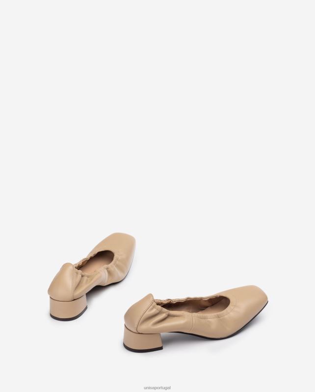 Unisa sapato com guarnição franzida mulheres 6V2Z61296 bege