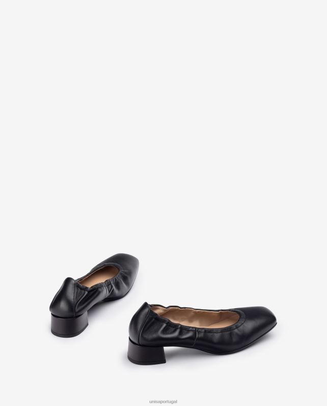 Unisa sapato com guarnição franzida mulheres 6V2Z61297 preto