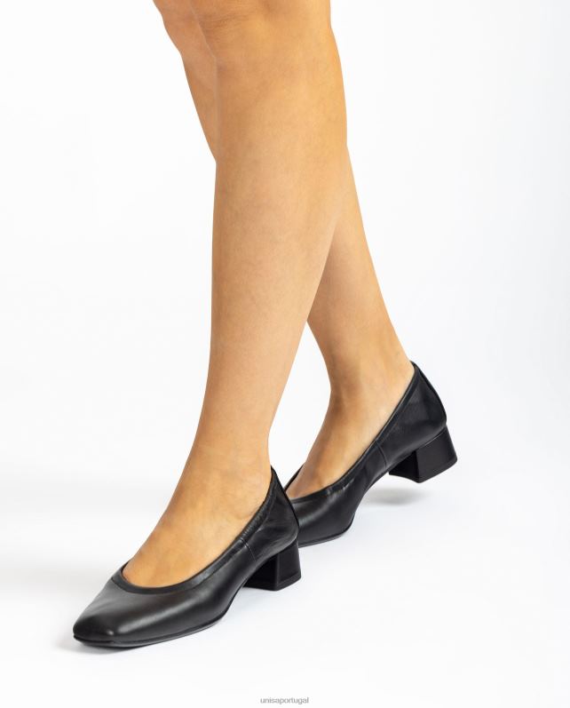 Unisa sapato com guarnição franzida mulheres 6V2Z61297 preto