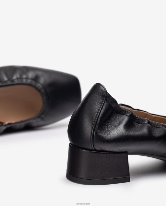 Unisa sapato com guarnição franzida mulheres 6V2Z61297 preto