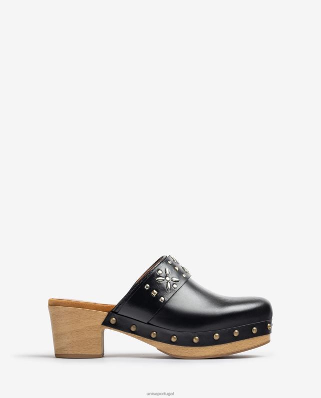 Unisa mula com tachas mulheres 6V2Z6821 preto