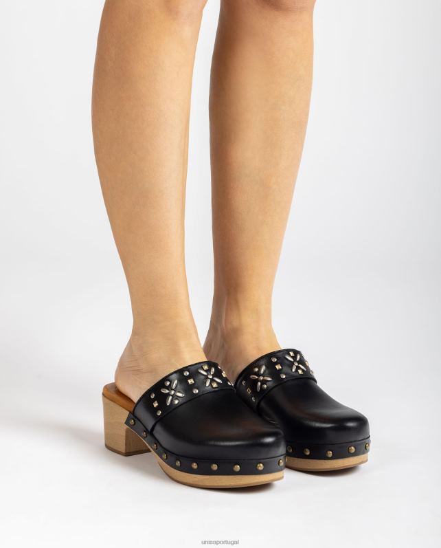 Unisa mula com tachas mulheres 6V2Z6821 preto