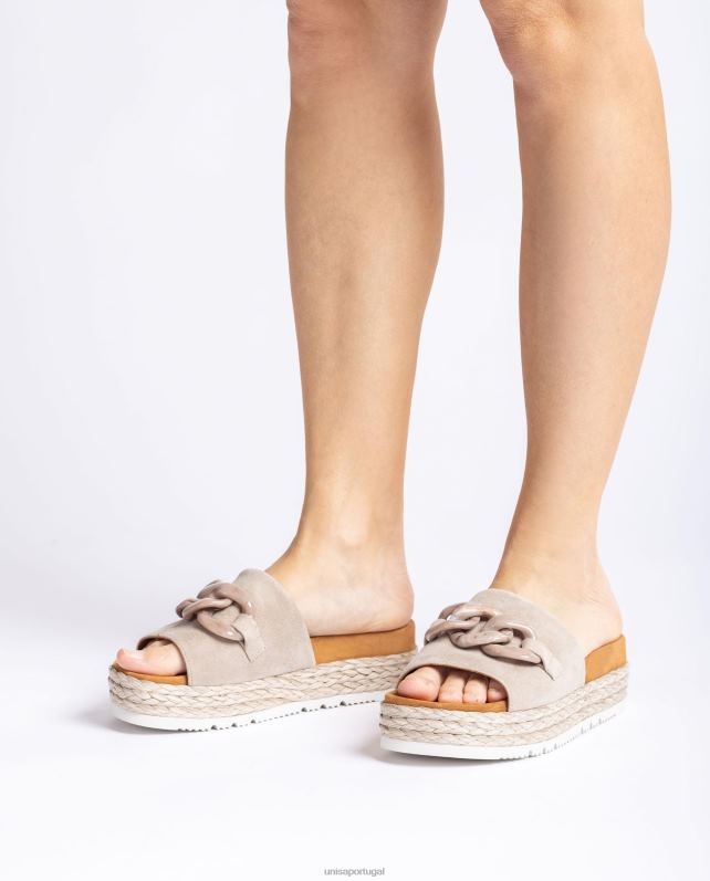 Unisa sandália com acabamento em corrente mulheres 6V2Z6811 bege