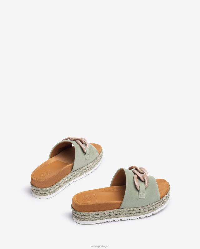 Unisa sandália com acabamento em corrente mulheres 6V2Z6812 verde