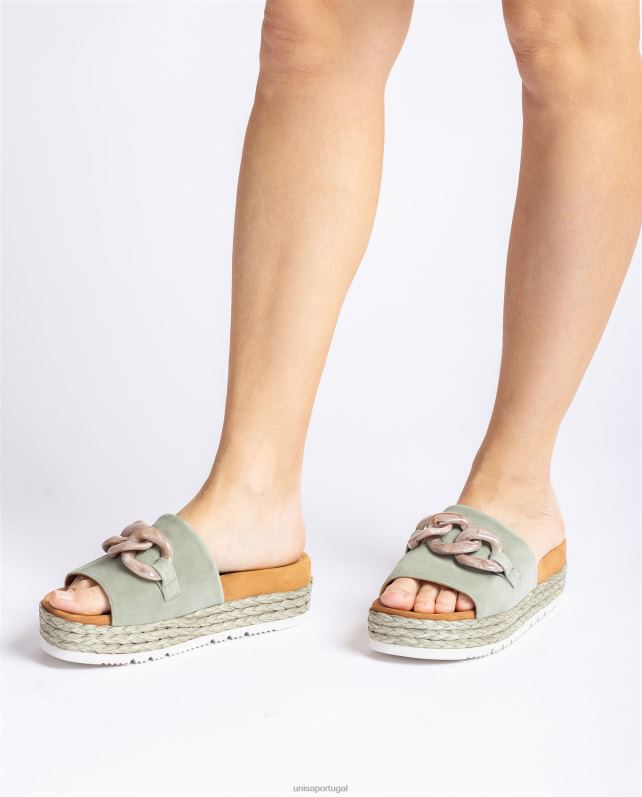 Unisa sandália com acabamento em corrente mulheres 6V2Z6812 verde