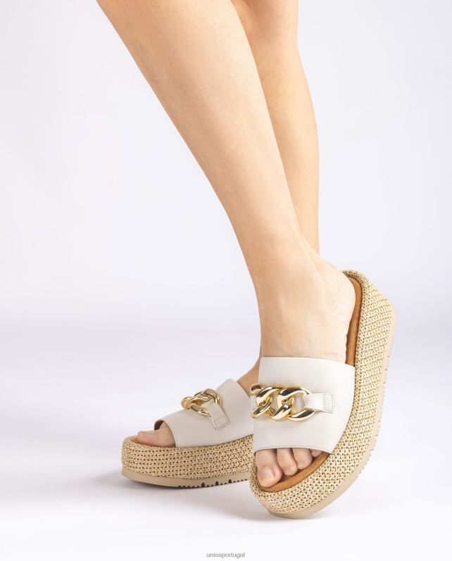Unisa sandália com corrente na gáspea mulheres 6V2Z6801 branco