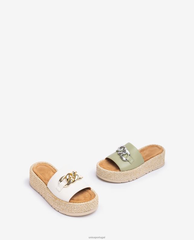 Unisa sandália com corrente na gáspea mulheres 6V2Z6801 branco