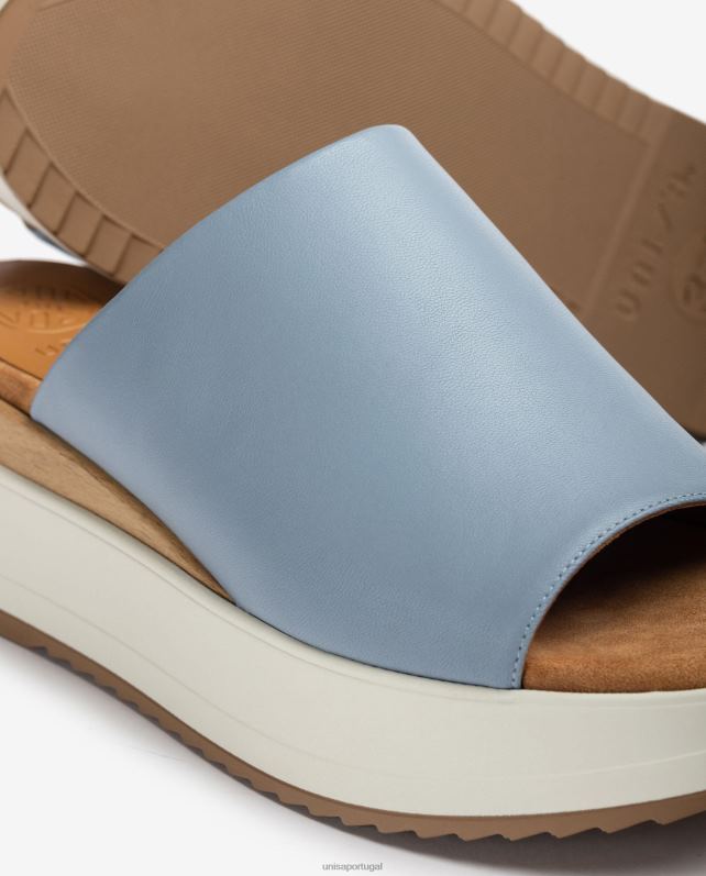 Unisa sandália com salto cunha e gáspea larga mulheres 6V2Z6829 azul