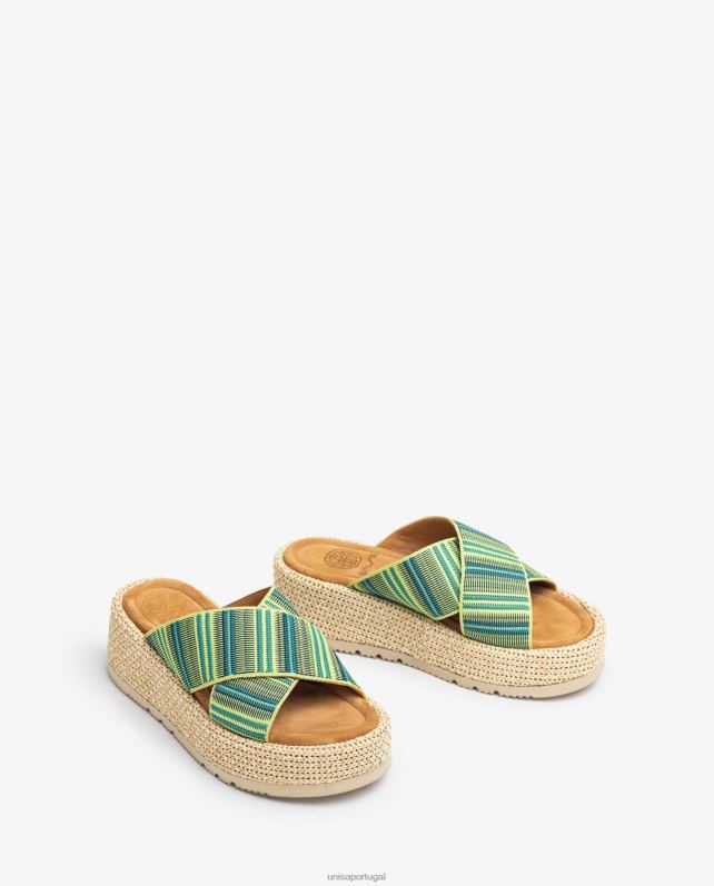 Unisa sandália de tiras mulheres 6V2Z6804 verde