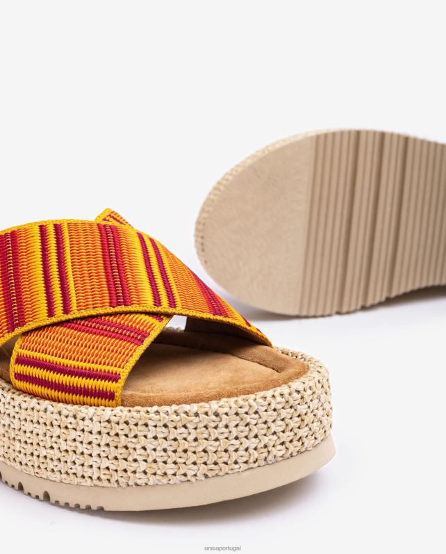 Unisa sandália de tiras mulheres 6V2Z6805 laranja