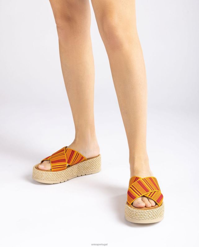 Unisa sandália de tiras mulheres 6V2Z6805 laranja