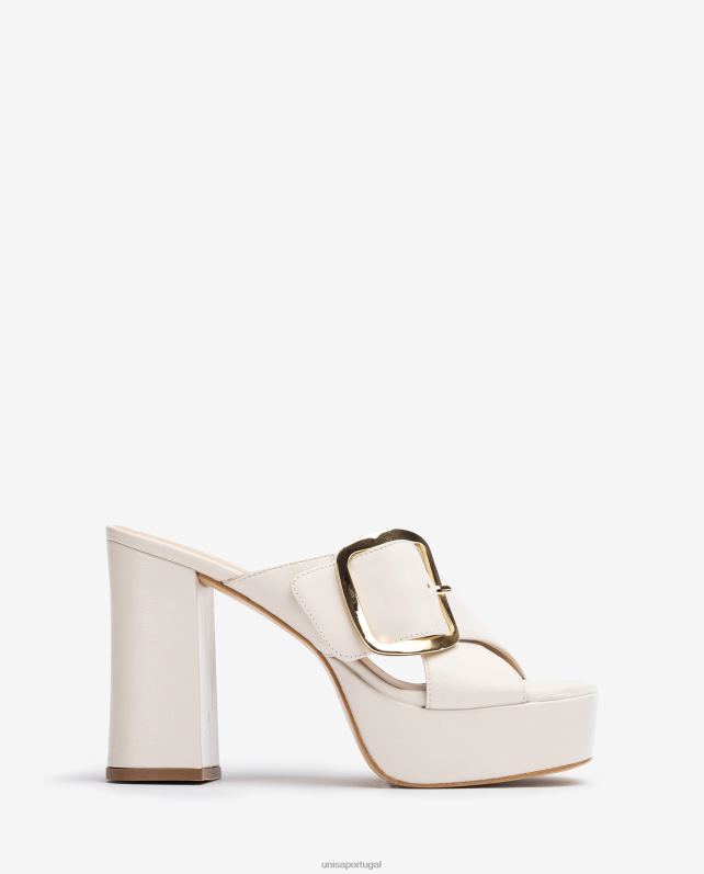 Unisa sandália tira cruzada larga mulheres 6V2Z6809 branco