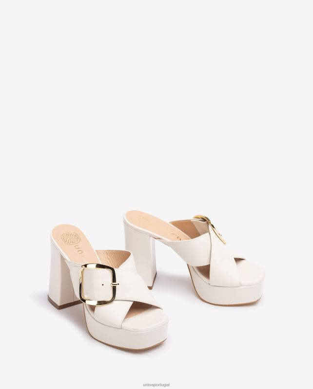 Unisa sandália tira cruzada larga mulheres 6V2Z6809 branco