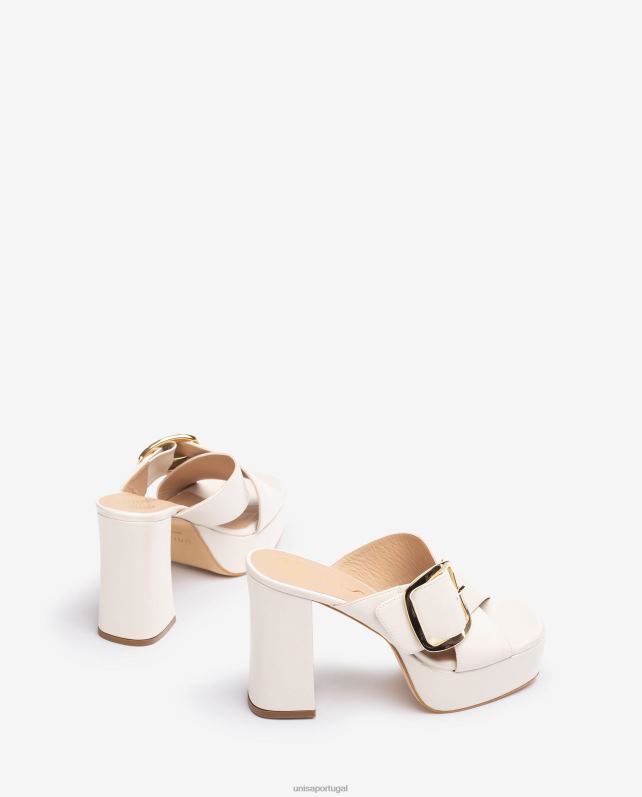 Unisa sandália tira cruzada larga mulheres 6V2Z6809 branco