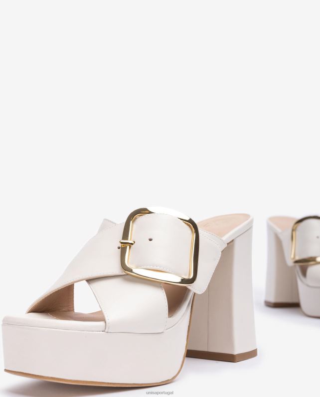 Unisa sandália tira cruzada larga mulheres 6V2Z6809 branco