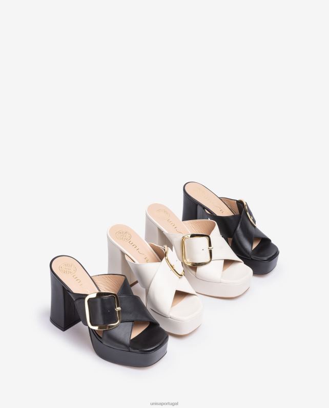 Unisa sandália tira cruzada larga mulheres 6V2Z6809 branco