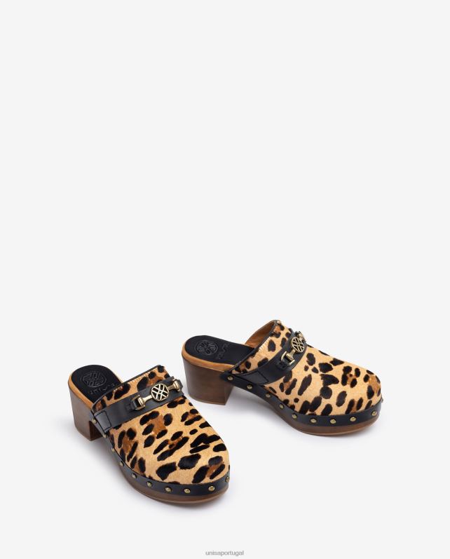 Unisa tamanco estampado com monograma mulheres 6V2Z6820 moda