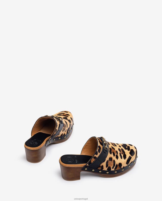Unisa tamanco estampado com monograma mulheres 6V2Z6820 moda
