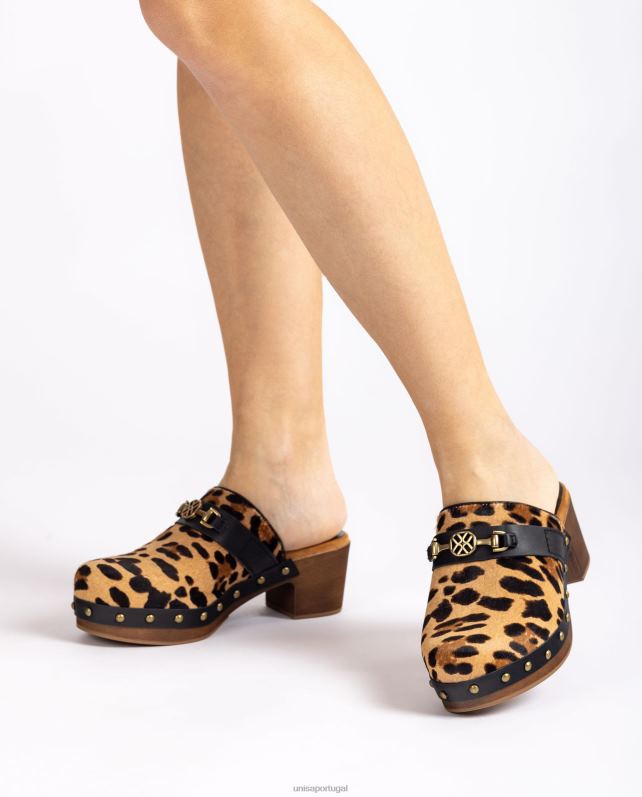 Unisa tamanco estampado com monograma mulheres 6V2Z6820 moda