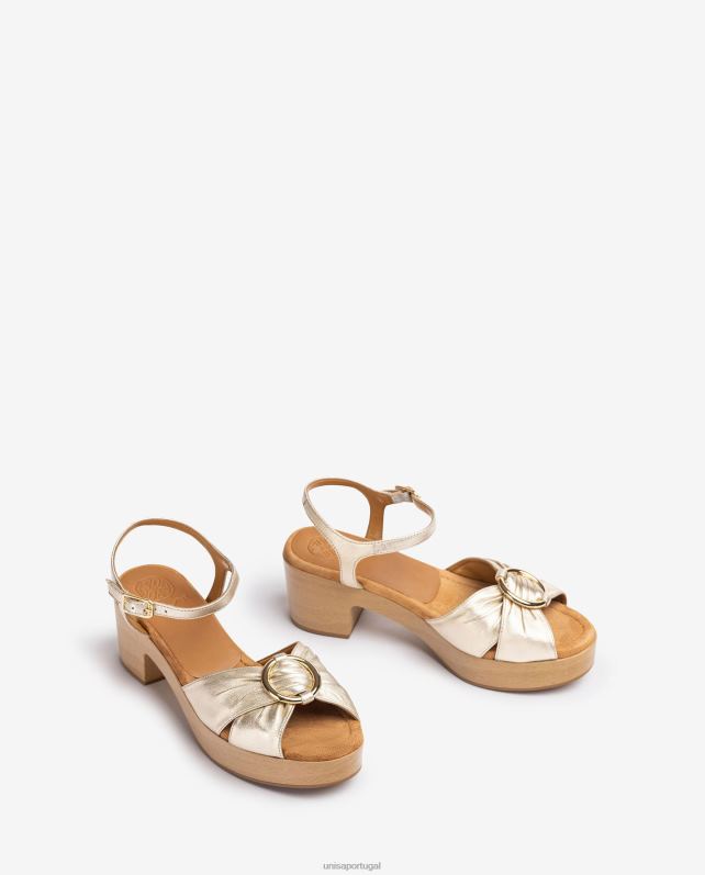 Unisa sandália bico fino com acabamento mulheres 6V2Z6117 gracioso