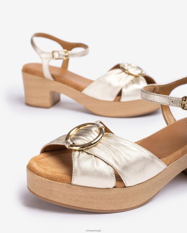 Unisa sandália bico fino com acabamento mulheres 6V2Z6117 gracioso