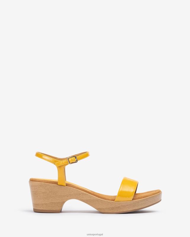 Unisa sandália bloco de couro mulheres 6V2Z6441 moda