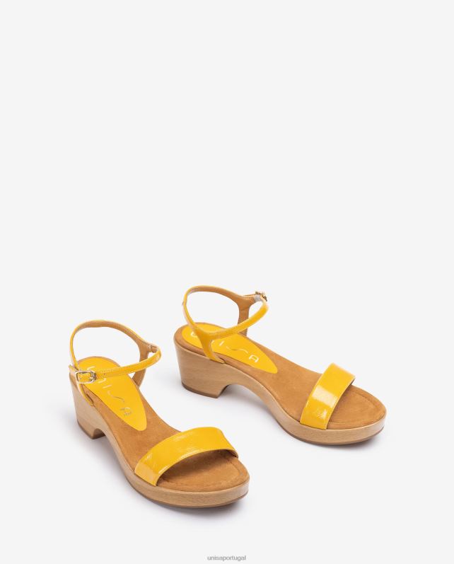 Unisa sandália bloco de couro mulheres 6V2Z6441 moda