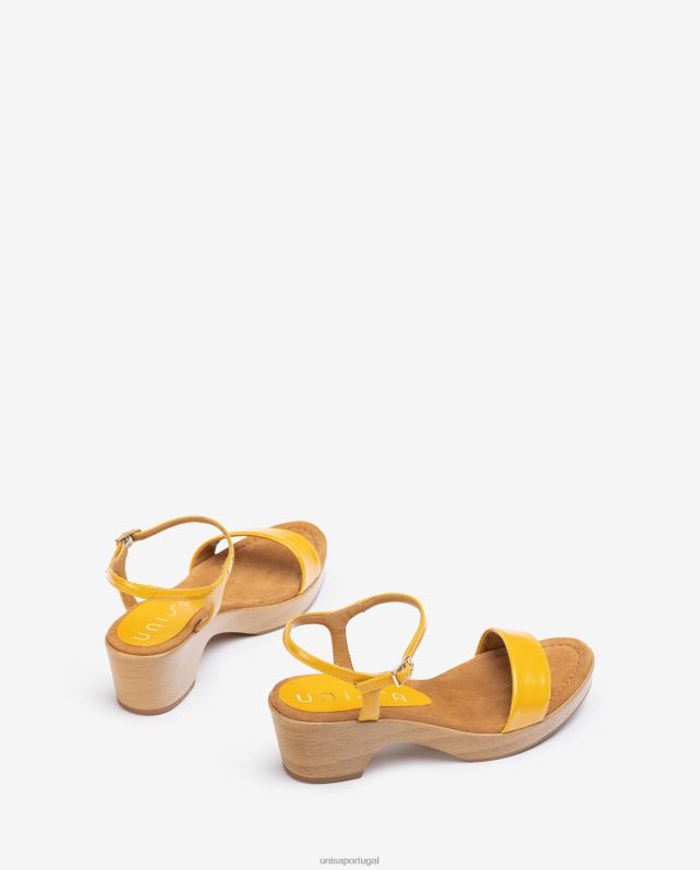 Unisa sandália bloco de couro mulheres 6V2Z6441 moda