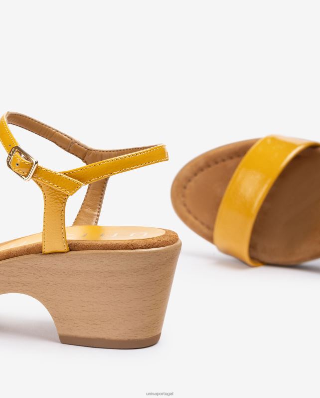 Unisa sandália bloco de couro mulheres 6V2Z6441 moda