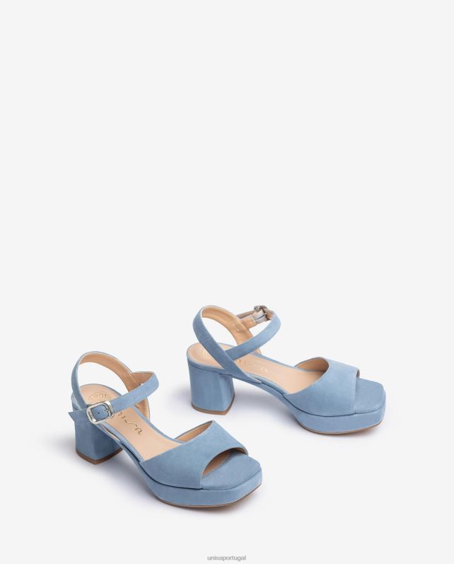 Unisa sandália camurça com fivela mulheres 6V2Z6437 azul