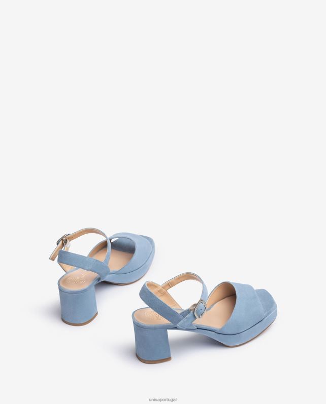 Unisa sandália camurça com fivela mulheres 6V2Z6437 azul