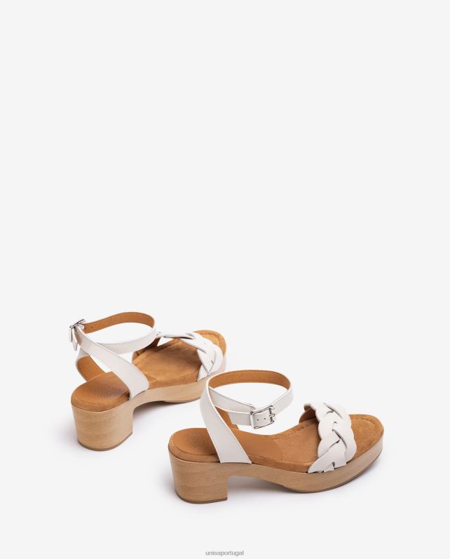 Unisa sandália com efeito bloco de madeira mulheres 6V2Z6304 branco