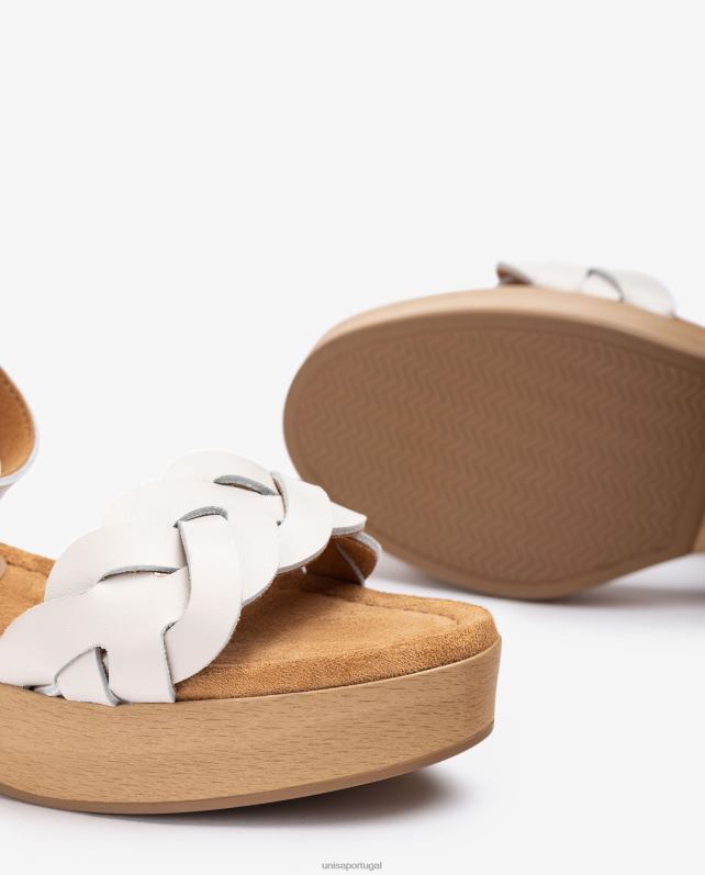 Unisa sandália com efeito bloco de madeira mulheres 6V2Z6304 branco