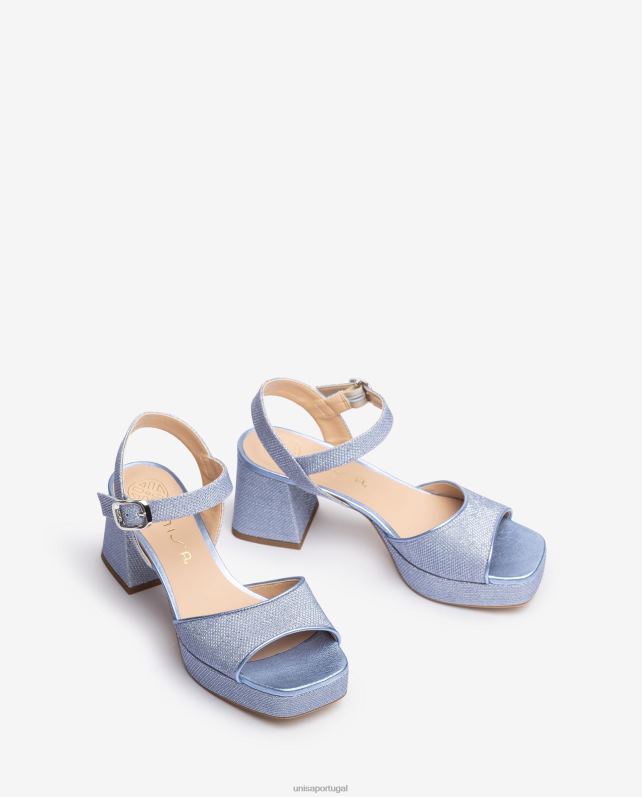 Unisa sandália com salto e plataforma mulheres 6V2Z6211 azul