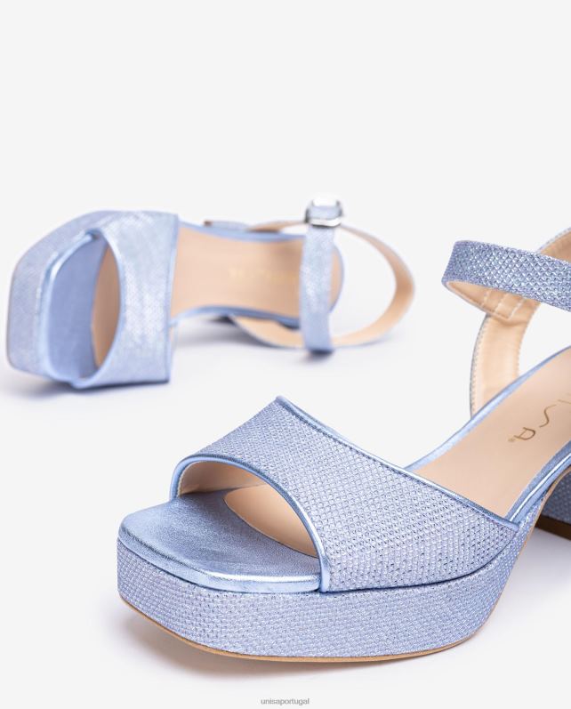 Unisa sandália com salto e plataforma mulheres 6V2Z6211 azul