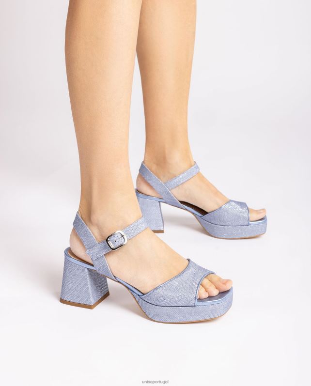 Unisa sandália com salto e plataforma mulheres 6V2Z6211 azul