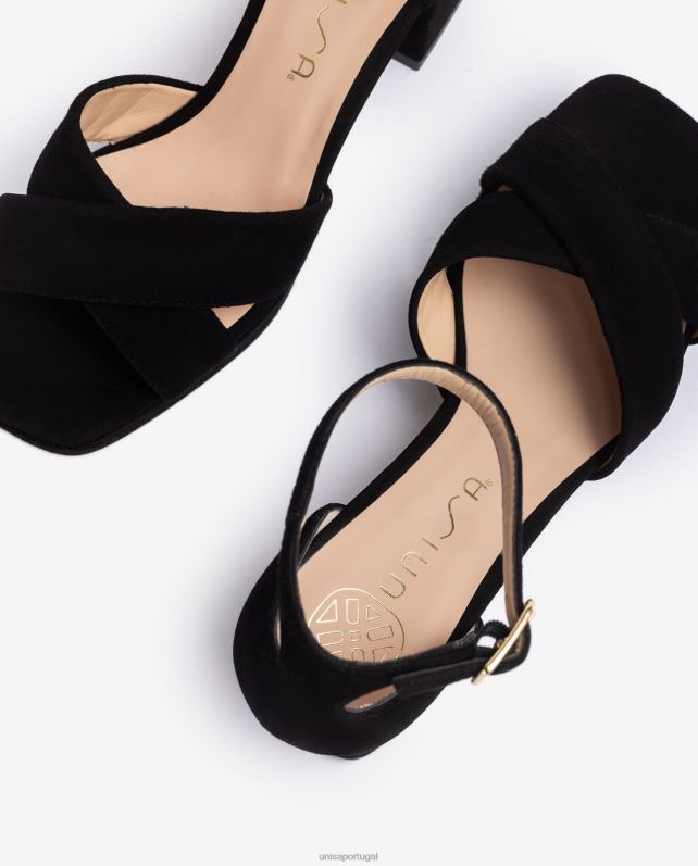Unisa sandália com salto e plataforma mulheres 6V2Z6217 preto