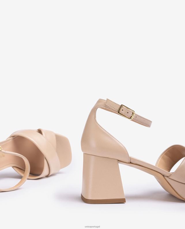 Unisa sandália com salto e plataforma mulheres 6V2Z6219 bege
